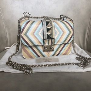 Mini Rockstud Lock Flap Multicolor Leather Cross